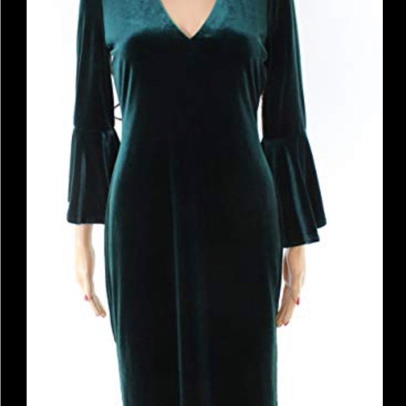 Deep emerald green velvet dress - Picture 6 of 6